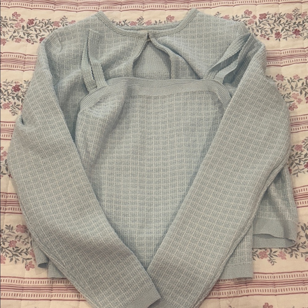Francesca's Collections Light Blue Sweater Cardigan